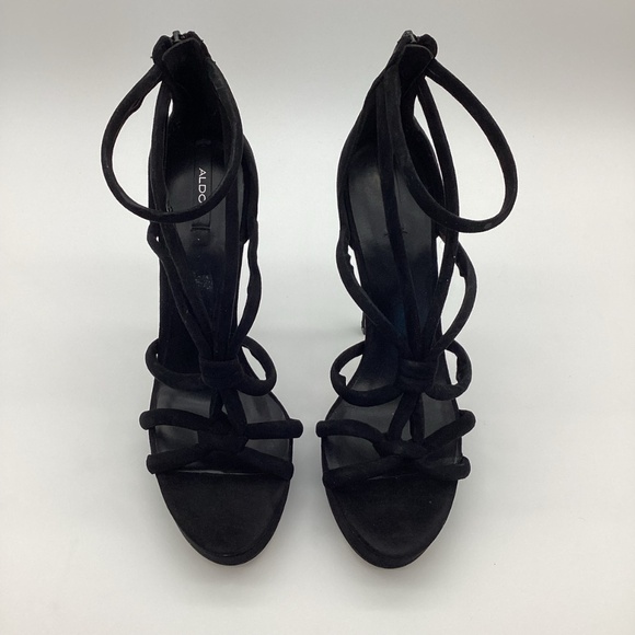 1926. Aldo Black Strappy Stiletto Heels NWOT Size 9 - Picture 2 of 8